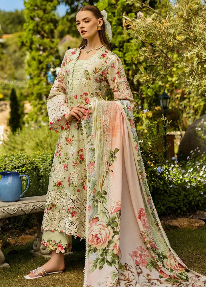 Elaf Chikankari Lawn Suits Unstitched 3 Piece EF25PC ELK-04A Dear Paradise - Summer Collection