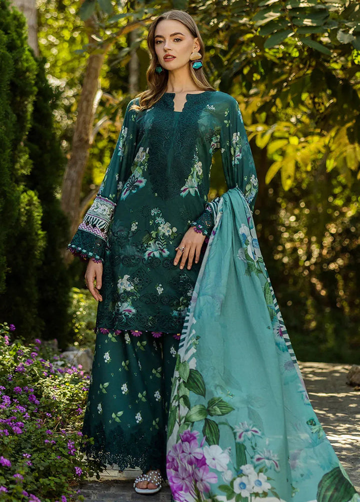 Elaf Chikankari Lawn Suits Unstitched 3 Piece EF25PC ELK-07B Jade Embrace - Summer Collection