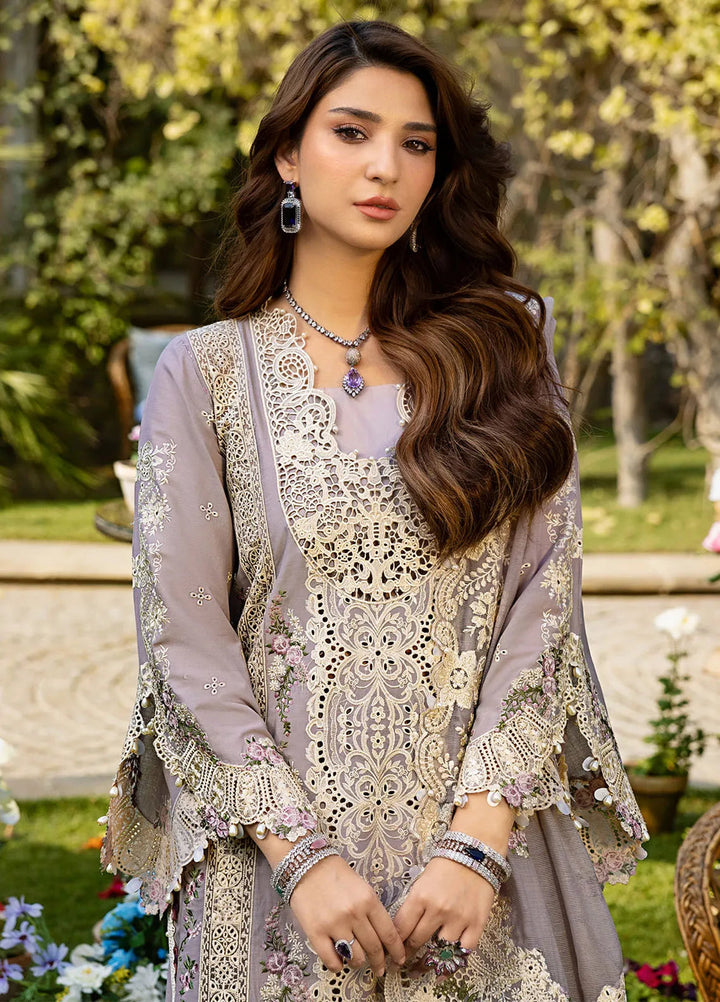 Elaf Embroidered Lawn Suit Unstitched 3 Piece EF25LL ELM-01 A Raha - Summer Collection