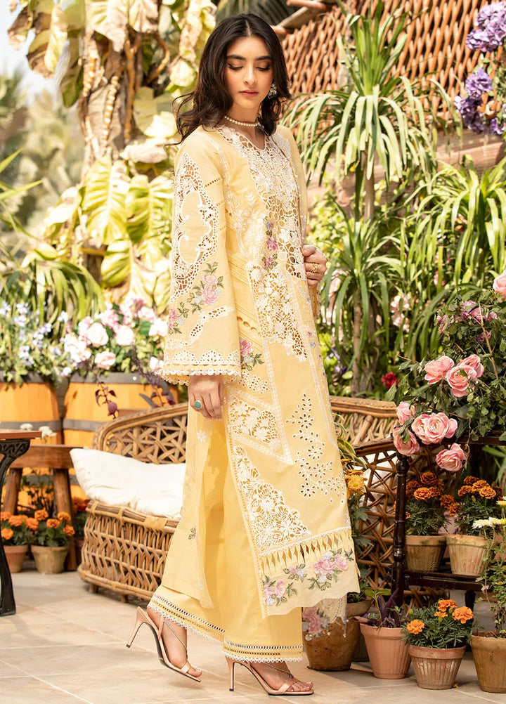 Elaf Embroidered Lawn Suit Unstitched 3 Piece EF25LL ELM-02 B Roshnee - Summer Collection