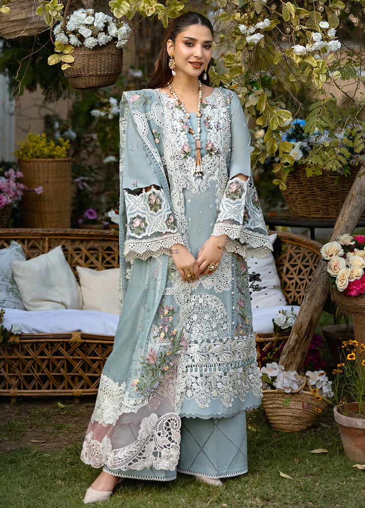 Elaf Embroidered Lawn Suit Unstitched 3 Piece EF25LL ELM- 03 B Samaa - Summer Collection