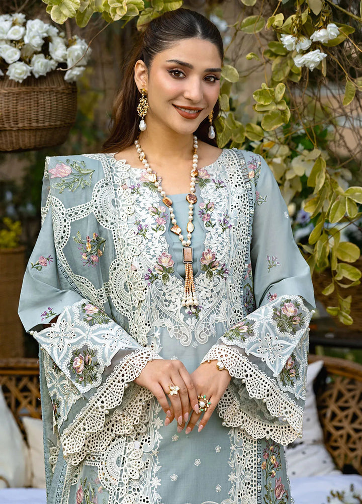 Elaf Embroidered Lawn Suit Unstitched 3 Piece EF25LL ELM- 03 B Samaa - Summer Collection