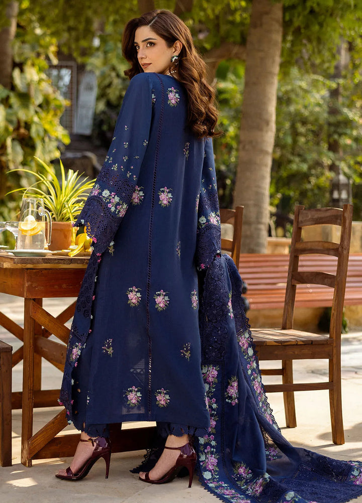 Elaf Embroidered Lawn Suit Unstitched 3 Piece EF25LL ELM-06 Neelam - Summer Collection