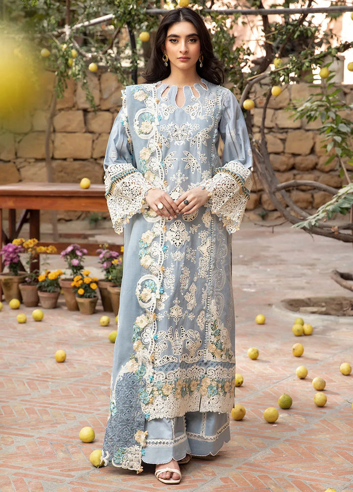 Elaf Embroidered Lawn Suit Unstitched 3 Piece EF25LL ELM-07 B Mahreen - Summer Collection