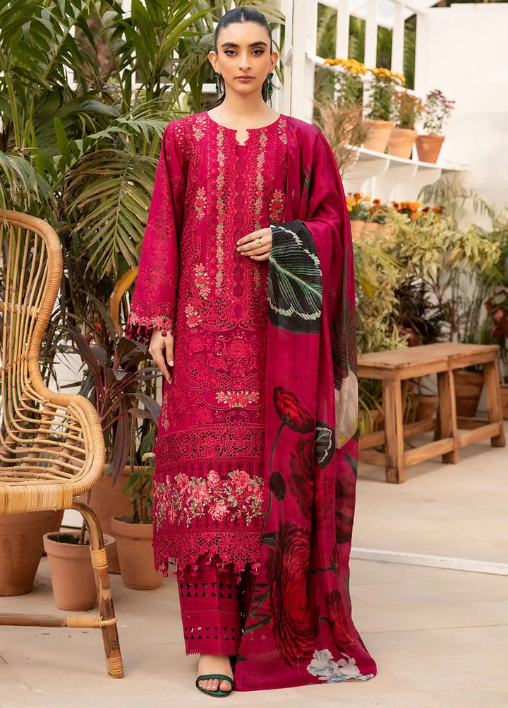 Elaf Embroidered Lawn Suit Unstitched 3 Piece EF25LL ELM-10 Gulnaar - Summer Collection