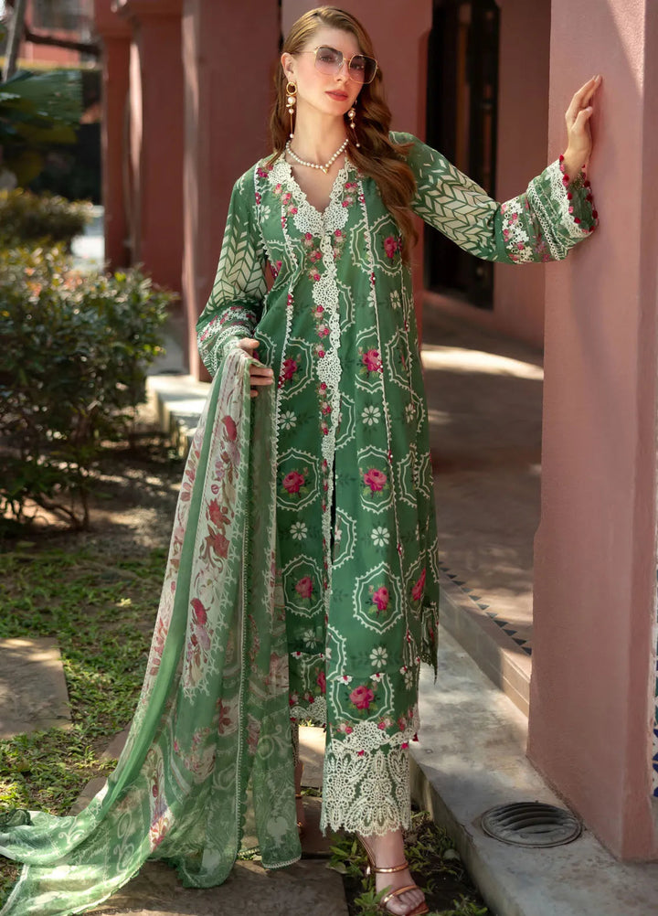 Elaf Embroidered Lawn Suits Unstitched 3 Piece EL25SL ETS-04B - Summer Collection