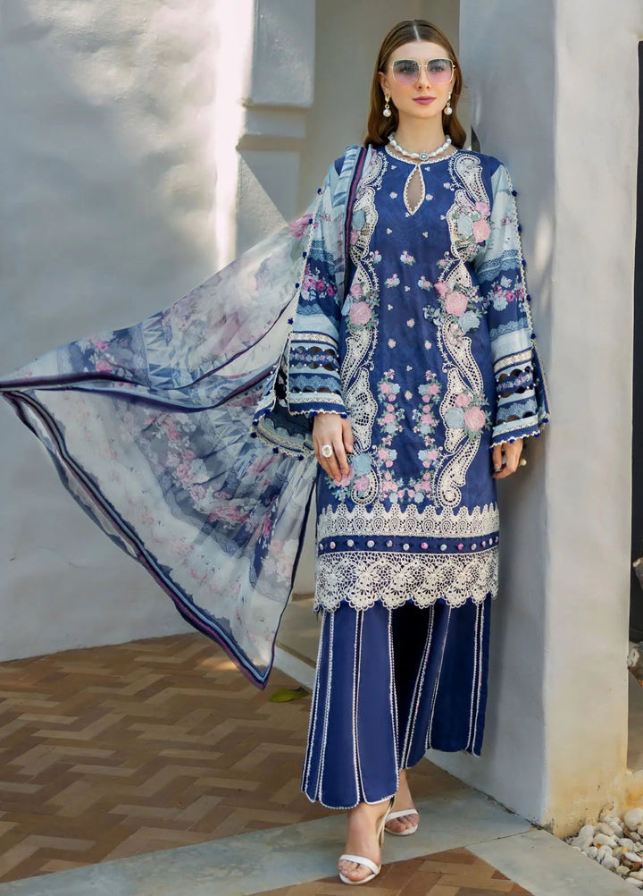 Elaf Embroidered Lawn Suits Unstitched 3 Piece EL25SL ETS-06A - Summer Collection