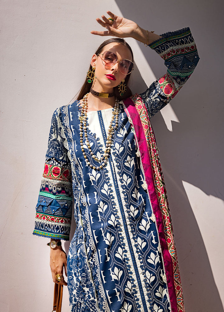 Elaf Printed Lawn Suits Unstitched 3 Piece EF24P EOP-07B Elnaz - Summer Collection