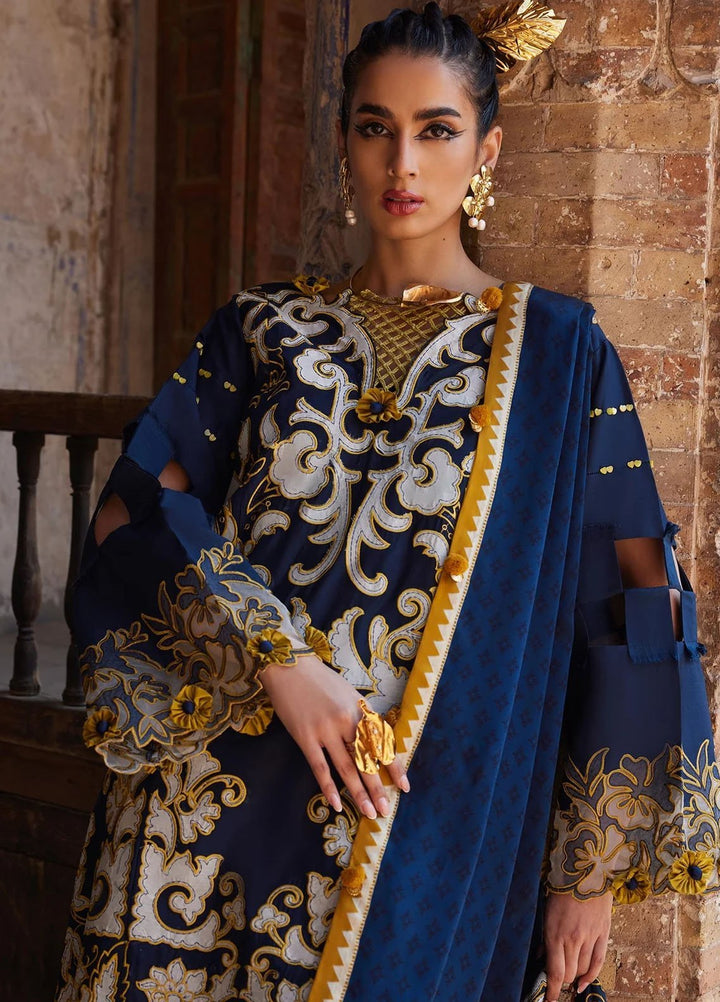 Elan Embroidered Lawn Suits Unstitched 3 Piece EL25LL EL25-03 B Solene - Luxury Collection