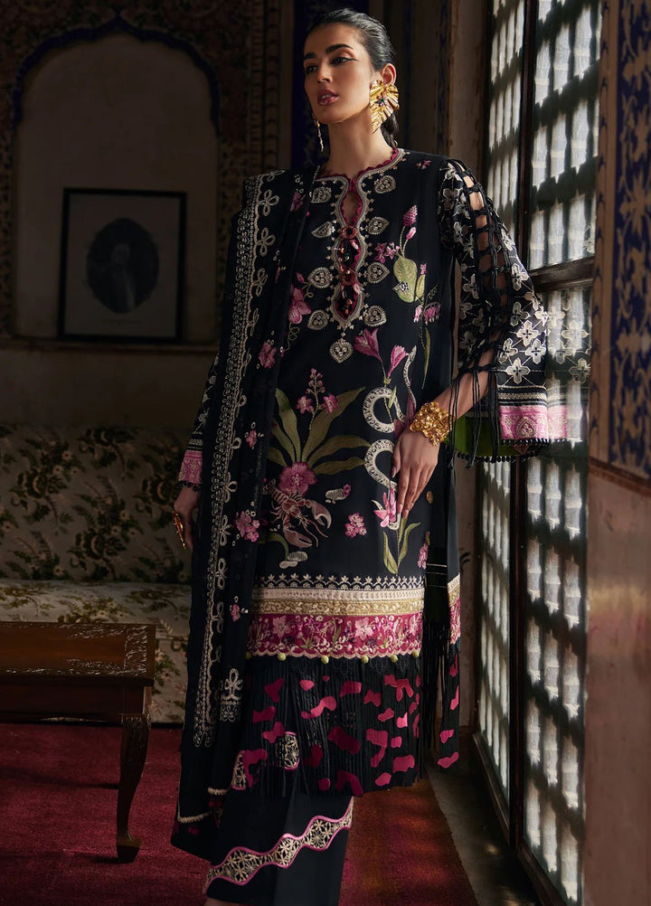 Elan Embroidered Lawn Suits Unstitched 3 Piece EL25LL EL25-04 A Azureh - Luxury Collection