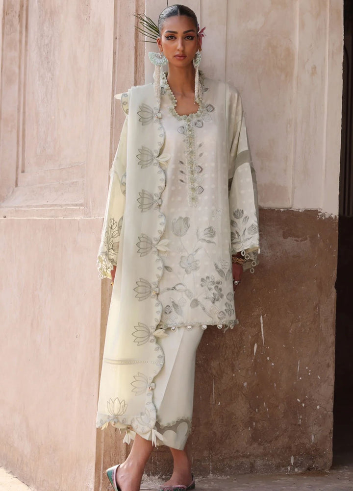 Elan Embroidered Lawn Suits Unstitched 3 Piece EL25LL EL25-05 A Celestine - Luxury Collection