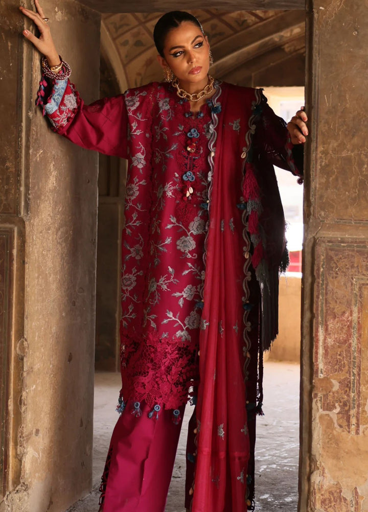 Elan Embroidered Lawn Suits Unstitched 3 Piece EL25LL EL25-10 B Ophelia - Luxury Collection