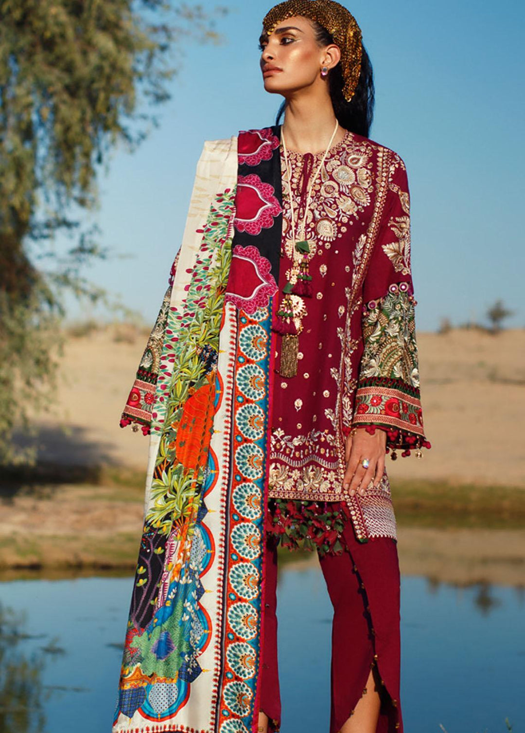 Elan Embroidered Lawn Suit Unstitched 3 Piece EL22S EL22-09A NIMA - Summer Collection