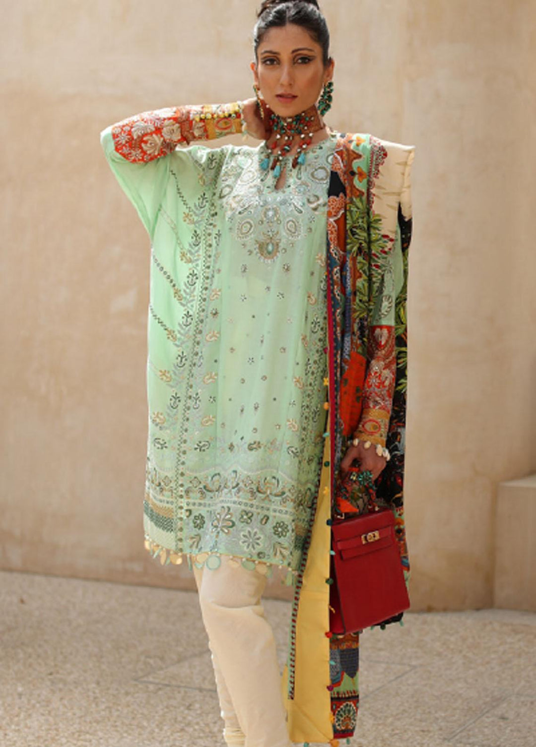 Elan Embroidered Lawn Suit Unstitched 3 Piece EL22S EL22-09B NIMA - Summer Collection