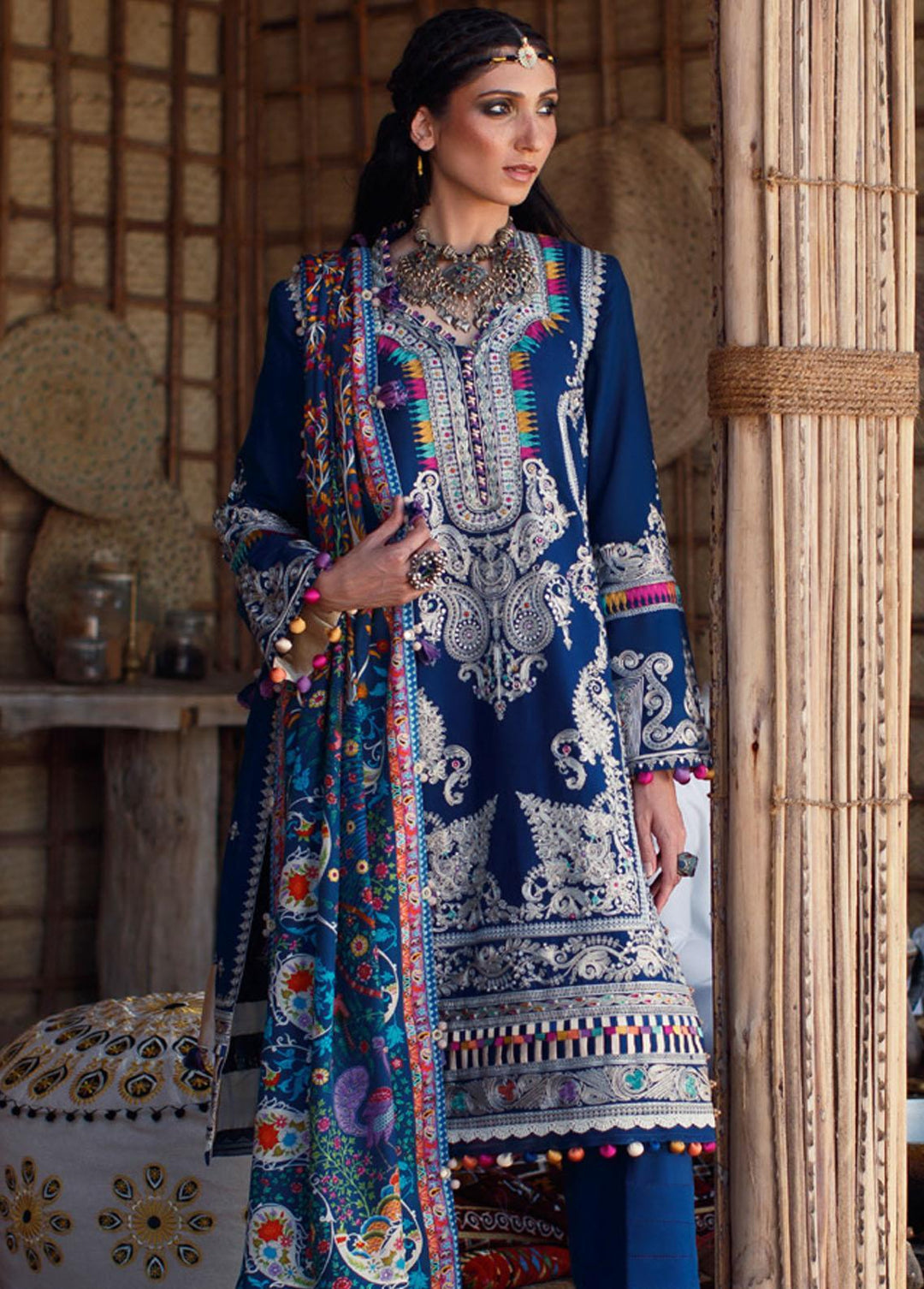 Elan Embroidered Lawn Suit Unstitched 3 Piece EL22S EL22-10A SHERINE - Summer Collection