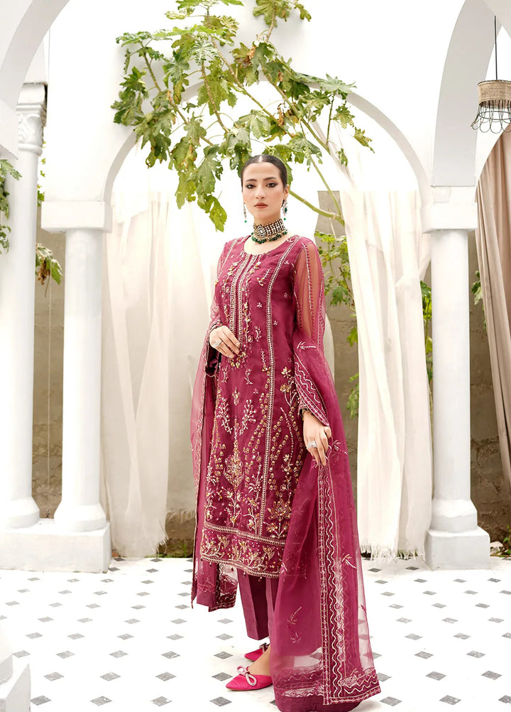 Elegance by Layout Embroidered Organza Suits Unstitched 4 Piece LO24EL Elea - Festive Collection