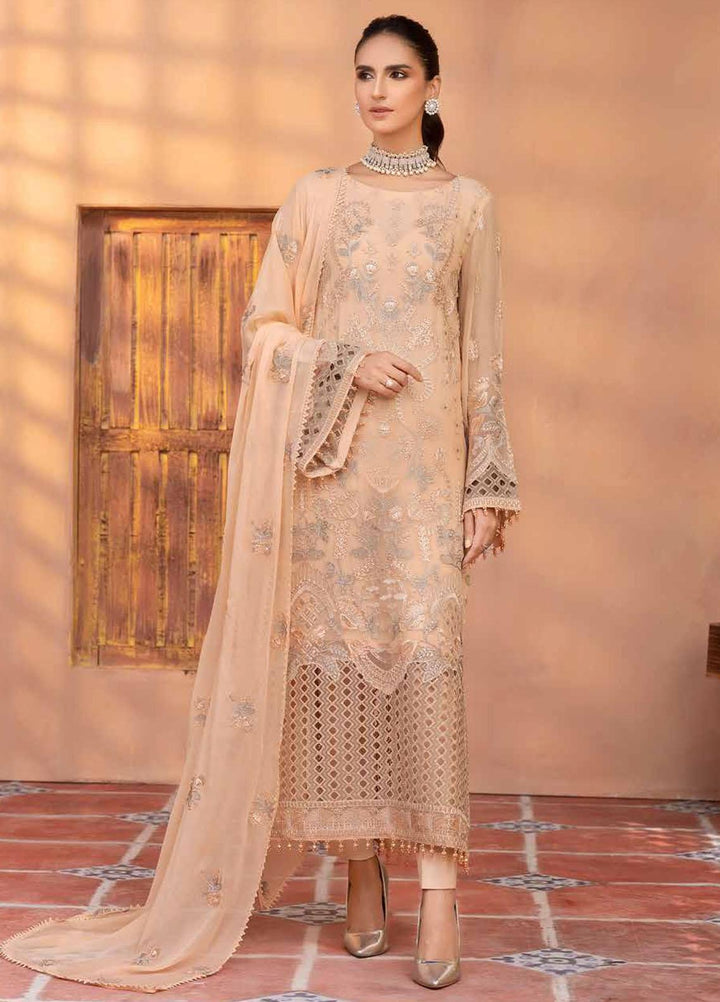Elnaz By Flossie Embroidered Chiffon Suits Unstitched 3 Piece FS23EZ E-103 Belluni - Festive Collection