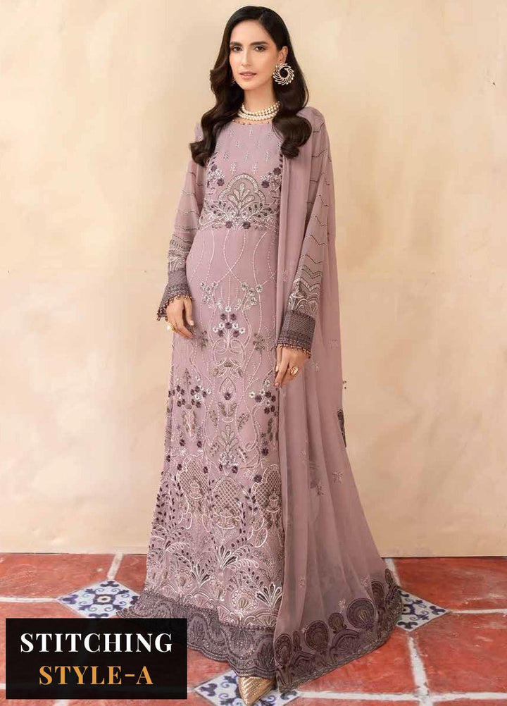Elnaz By Flossie Embroidered Chiffon Suits Unstitched 3 Piece FS23EZ E-107 Peony - Festive Collection