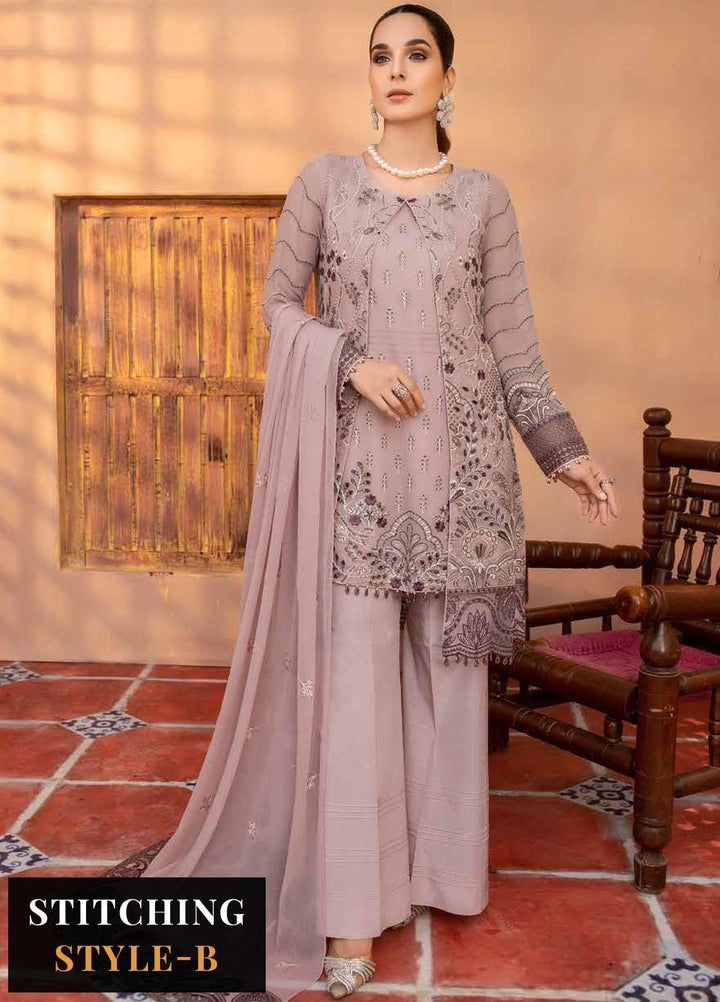 Elnaz By Flossie Embroidered Chiffon Suits Unstitched 3 Piece FS23EZ E-107 Peony - Festive Collection