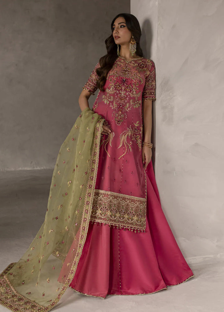 Elysee by Imran Ramzan Embroidered Organza Suits Unstitched 3 Piece IR25EF Orchidee Rose - Formamls Collection