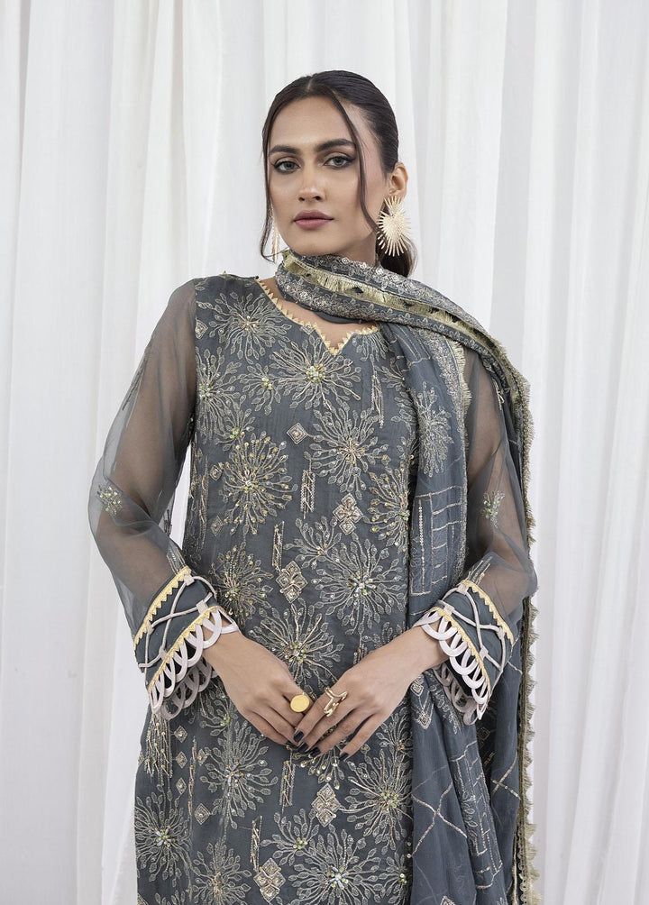 Emaan Adeel Embroidered Organza Suits Unstitched 3 Piece EA23OE AL-06 - Exclusive Collection