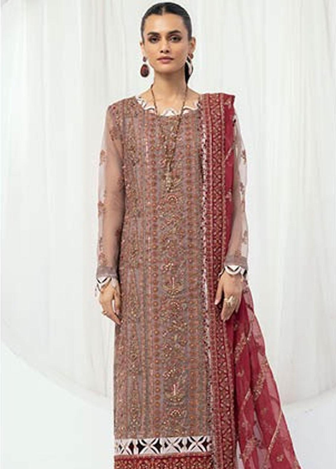 Emaan Adeel Embroidered Organza Suits Unstitched 3 Piece EA23OE AL-08 - Exclusive Collection