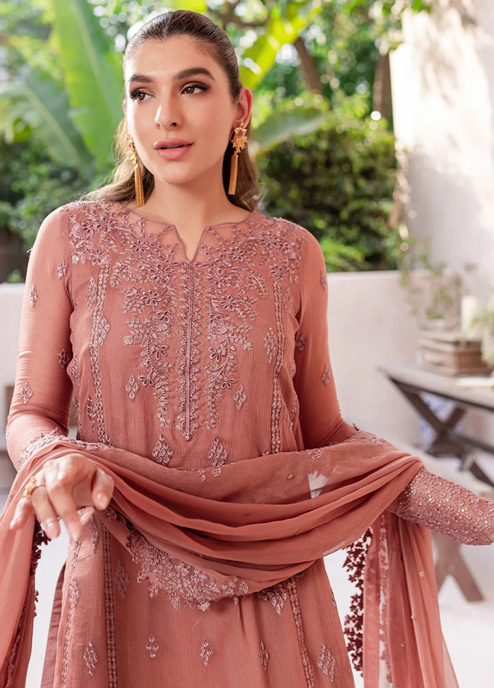 Ensembles By Azure  Embroidered Chiffon Suit Unstitched 4 Piece AZ24EF BBES-064 Berry Blooms - Festive Collection