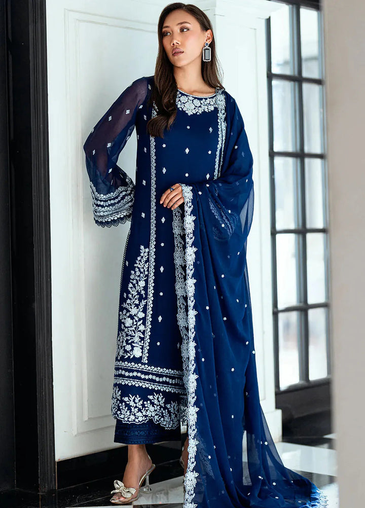 Ensembles by Azure Embroidered Chiffon Suits Unstitched 3 Piece AZU25ED Moon Light - Festive Collection