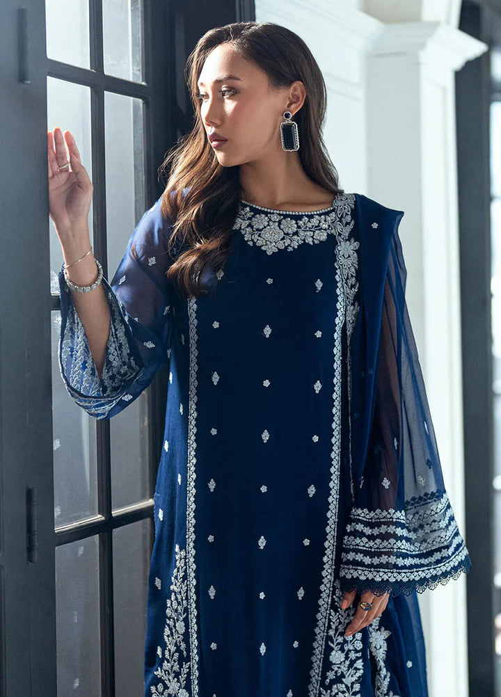 Ensembles by Azure Embroidered Chiffon Suits Unstitched 3 Piece AZU25ED Moon Light - Festive Collection