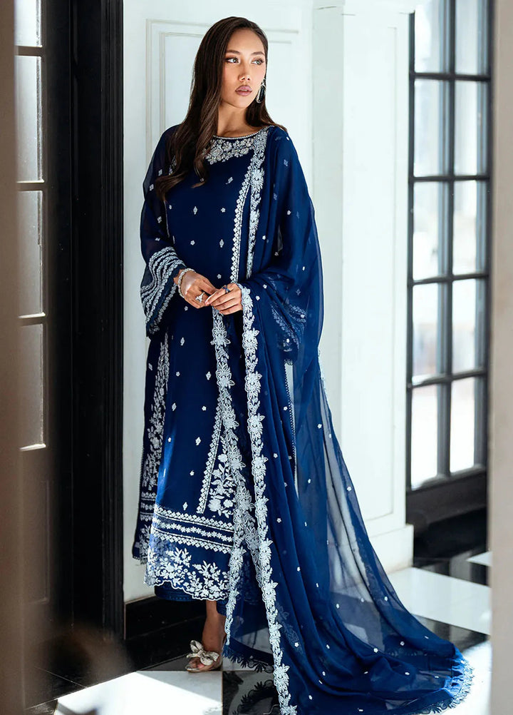 Ensembles by Azure Embroidered Chiffon Suits Unstitched 3 Piece AZU25ED Moon Light - Festive Collection