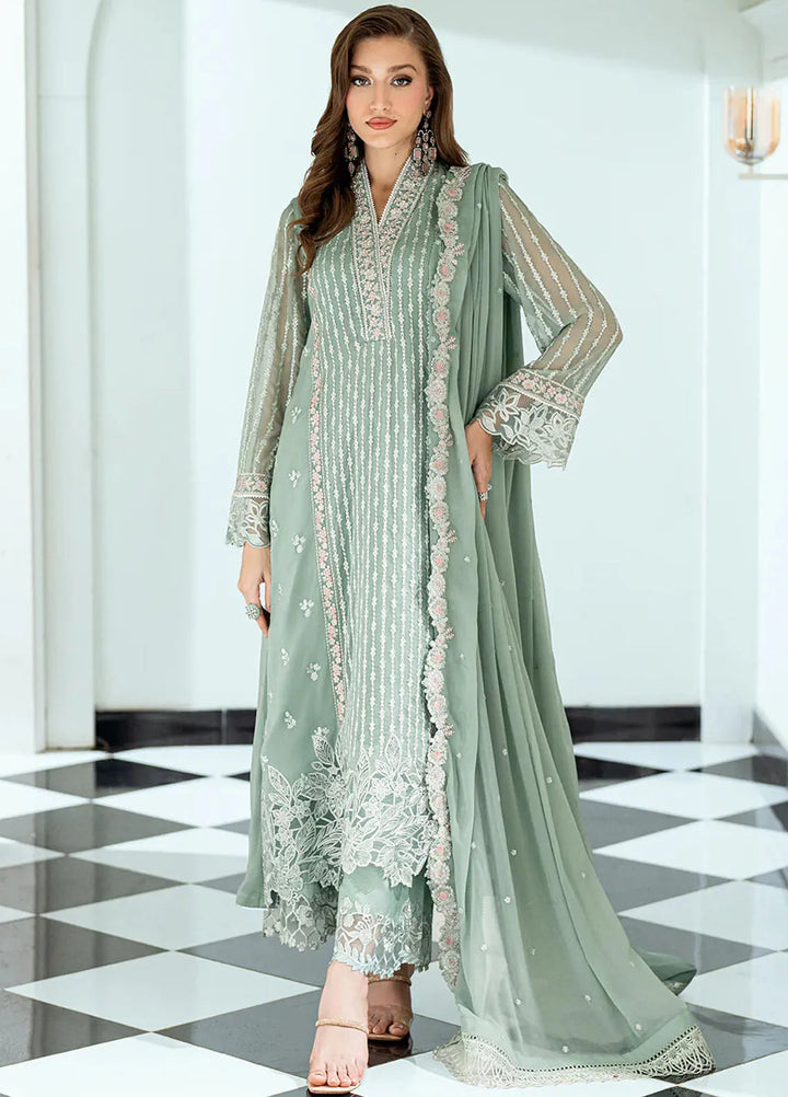 Ensembles by Azure Embroidered Chiffon Suits Unstitched 3 Piece AZU25ED Mossy Charm - Festive Collection