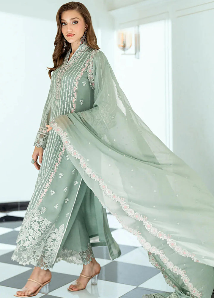Ensembles by Azure Embroidered Chiffon Suits Unstitched 3 Piece AZU25ED Mossy Charm - Festive Collection