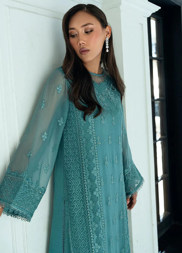 Ensembles by Azure Embroidered Chiffon Suits Unstitched 3 Piece AZU25ED Sage Mystery - Festive Collection