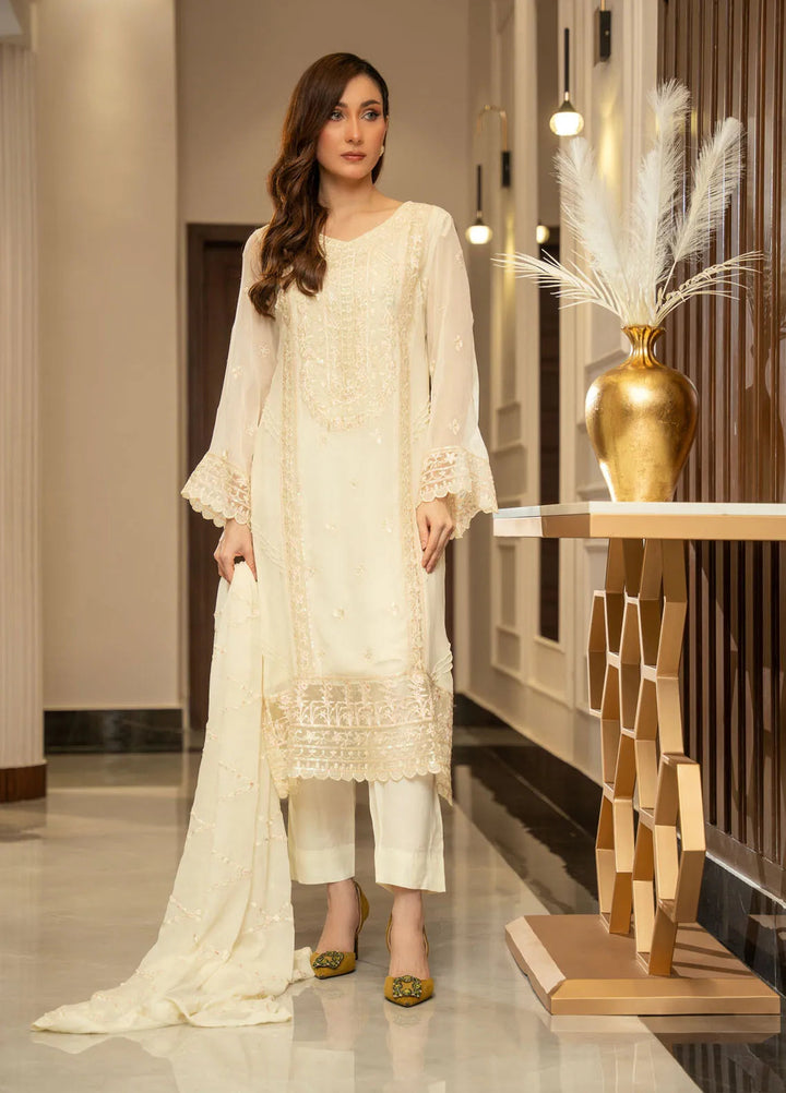 Ensembles by Zouj Embroidered Chiffon Suit Unstitched 3 Piece ZJ24EC ZJCH-009 - Festive Collection