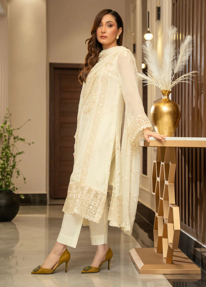 Ensembles by Zouj Embroidered Chiffon Suit Unstitched 3 Piece ZJ24EC ZJCH-009 - Festive Collection