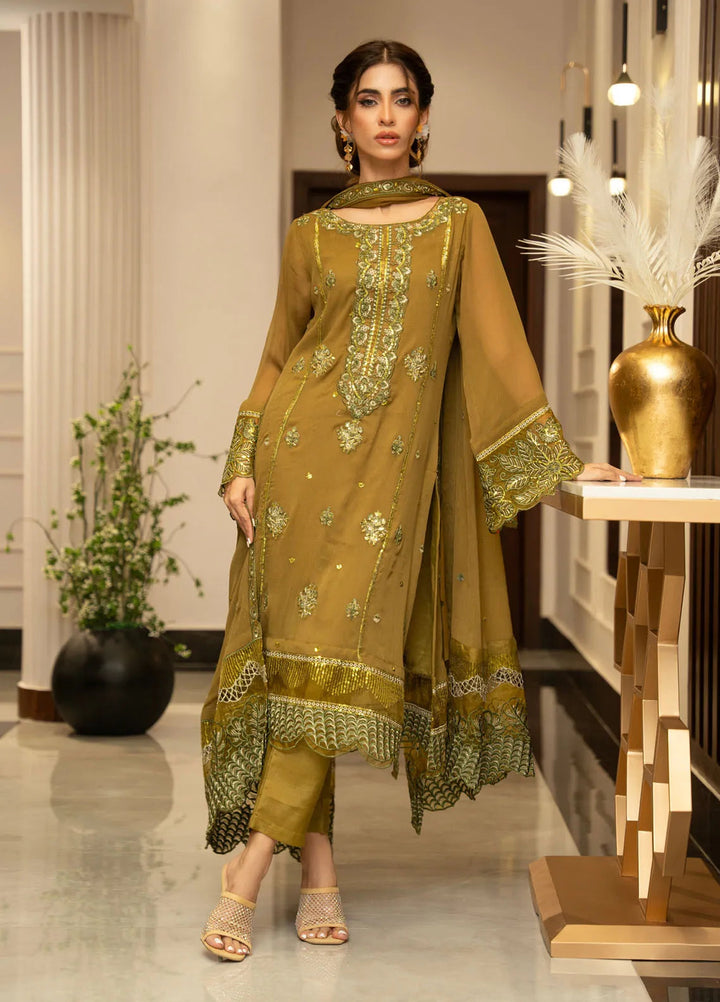 Ensembles by Zouj Embroidered Chiffon Suit Unstitched 3 Piece ZJ24EC ZJCH-010 - Festive Collection