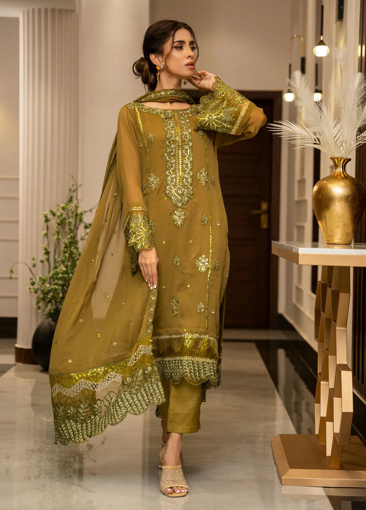 Ensembles by Zouj Embroidered Chiffon Suit Unstitched 3 Piece ZJ24EC ZJCH-010 - Festive Collection