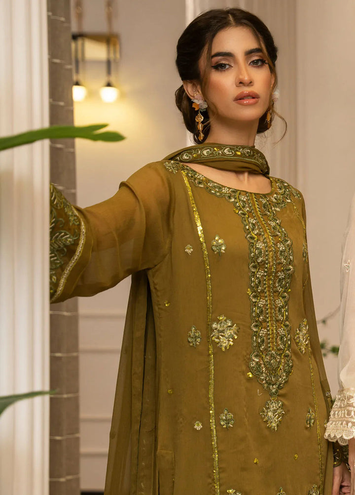 Ensembles by Zouj Embroidered Chiffon Suit Unstitched 3 Piece ZJ24EC ZJCH-010 - Festive Collection