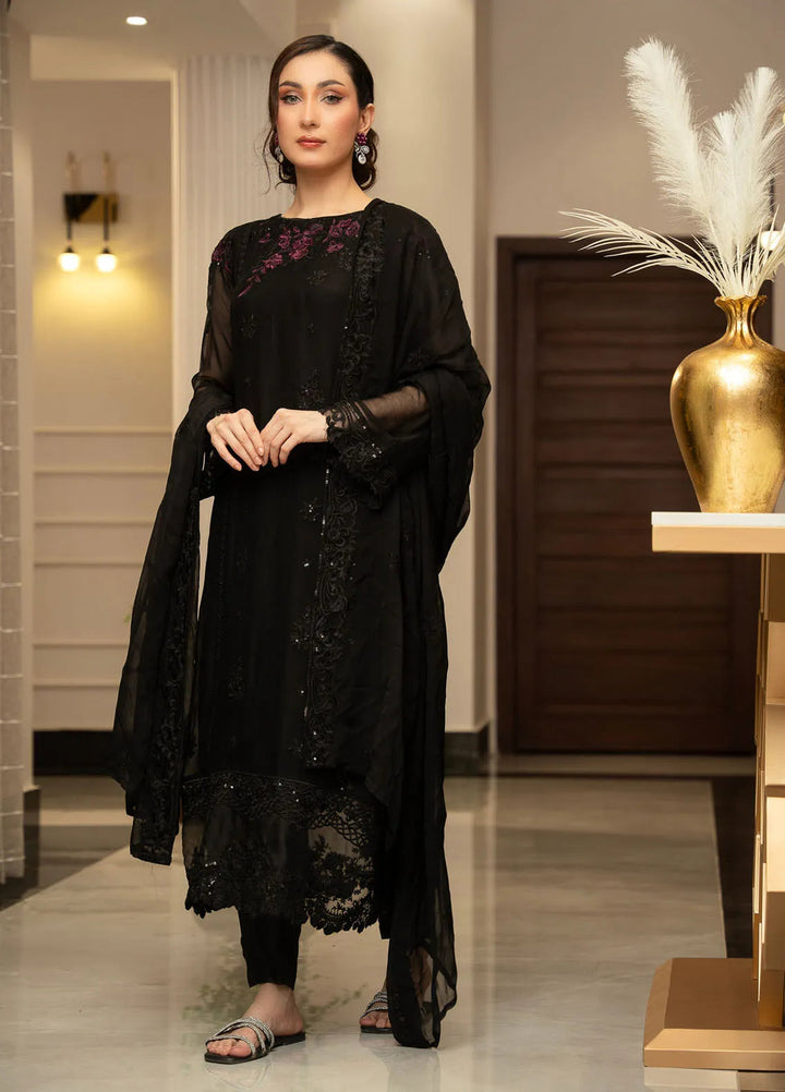 Ensembles by Zouj Embroidered Chiffon Suit Unstitched 3 Piece ZJ24EC ZJCH-013 - Festive Collection