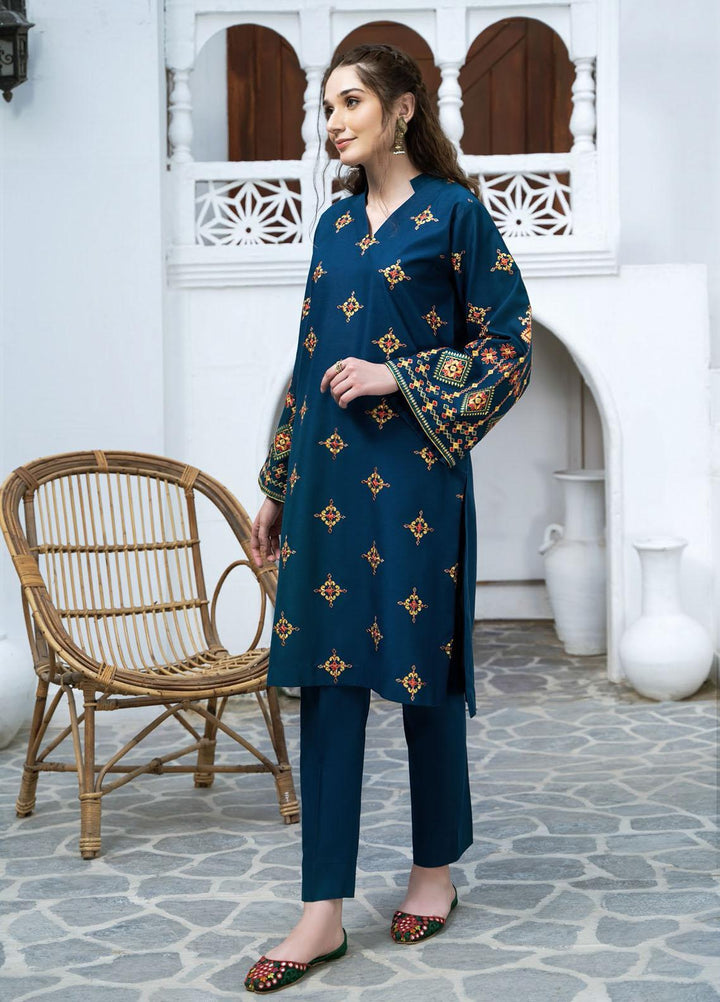 Esra Fashion Casual Pret Embroidered Lawn Kurtis D-03 DARK BLUE