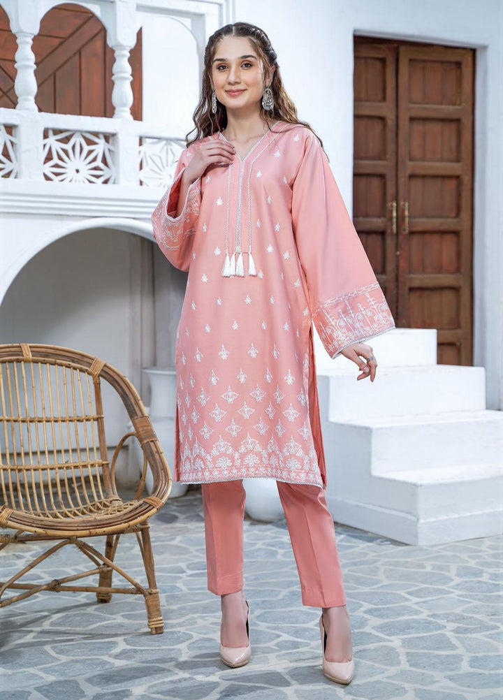 Esra Fashion Casual Pret Embroidered Lawn Kurtis D-04 PINK