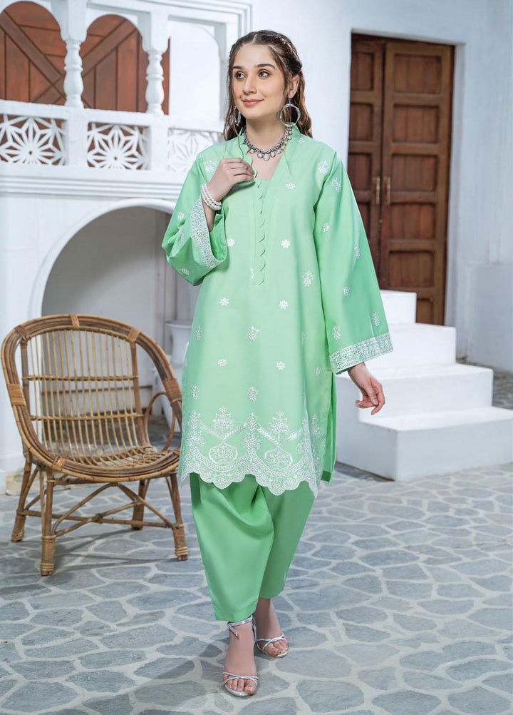 Esra Fashion Casual Pret Embroidered Lawn Kurtis D-06 GREEN
