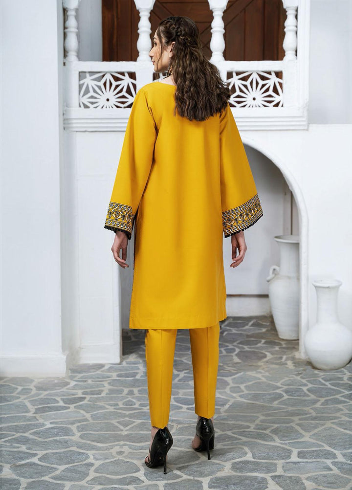 Esra Fashion Casual Pret Embroidered Lawn Kurtis D-07 YELLOW