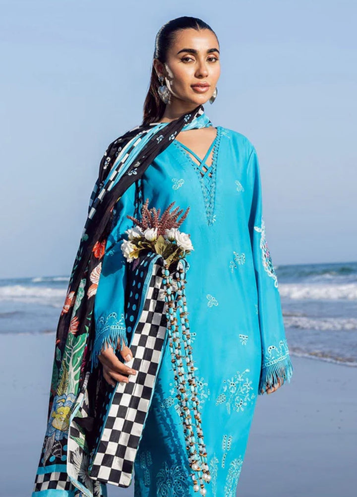 Everyday by Sadaf Fawad Khan Embroidered Lawn Suits Unstitched 3 Piece SDF25EV Mystic sea - Summer Collection