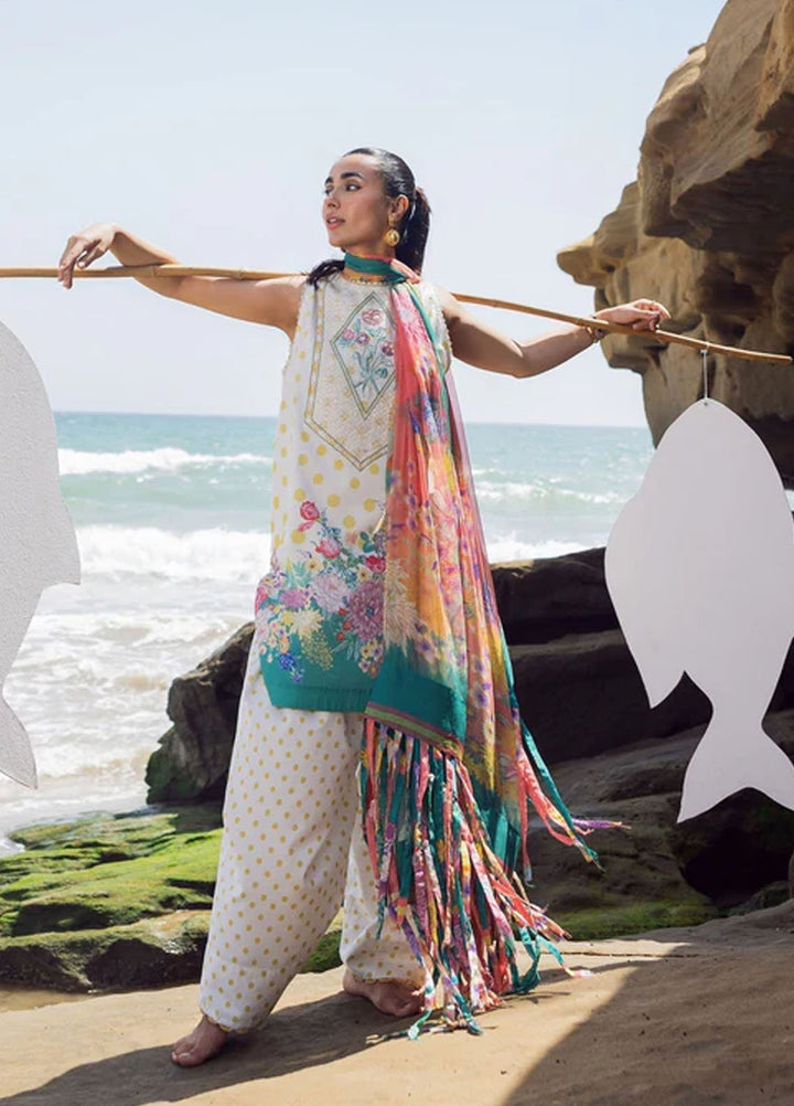 Everyday by Sadaf Fawad Khan Embroidered Lawn Suits Unstitched 3 Piece SDF25EV Retro Polka - Summer Collection