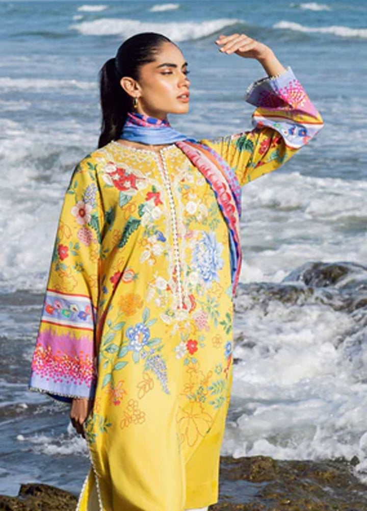 Everyday by Sadaf Fawad Khan Embroidered Lawn Suits Unstitched 3 Piece SDF25EV Sea Floral - Summer Collection