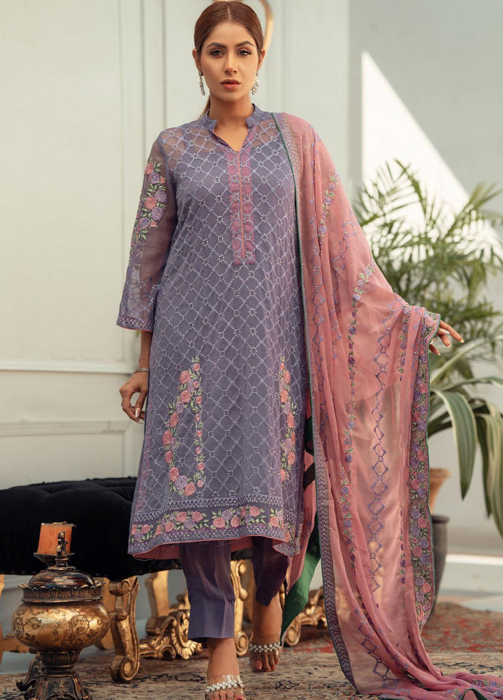 Fascino Embroidered Chiffon Suits Unstitched 3 Piece FN22F BLUSHING BEAUTY - Festive Collection