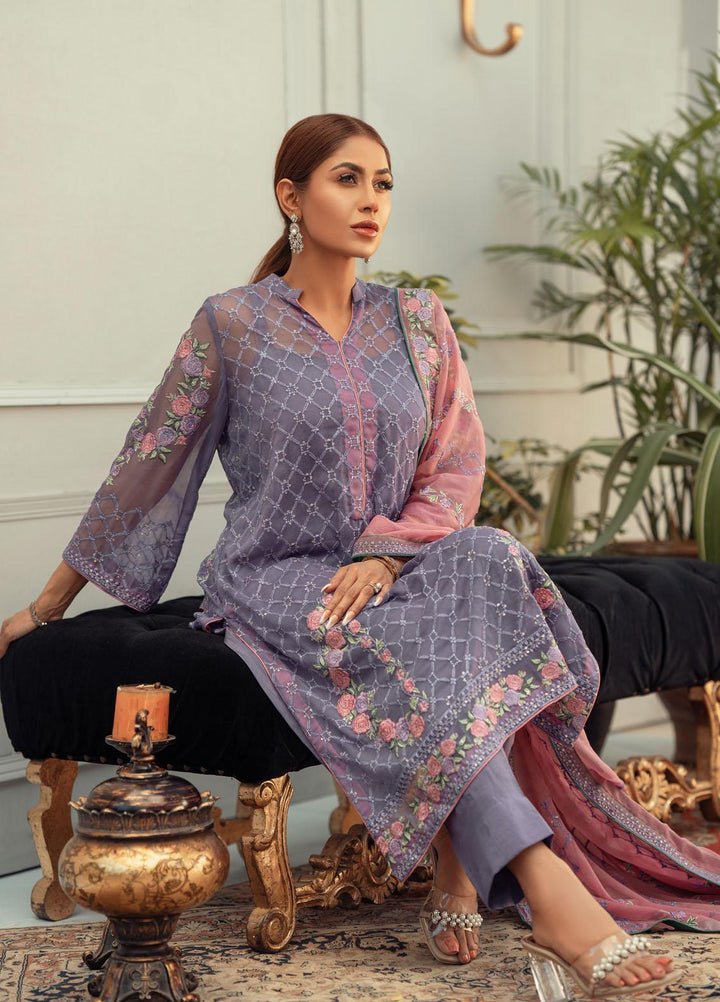Fascino Embroidered Chiffon Suits Unstitched 3 Piece FN22F BLUSHING BEAUTY - Festive Collection