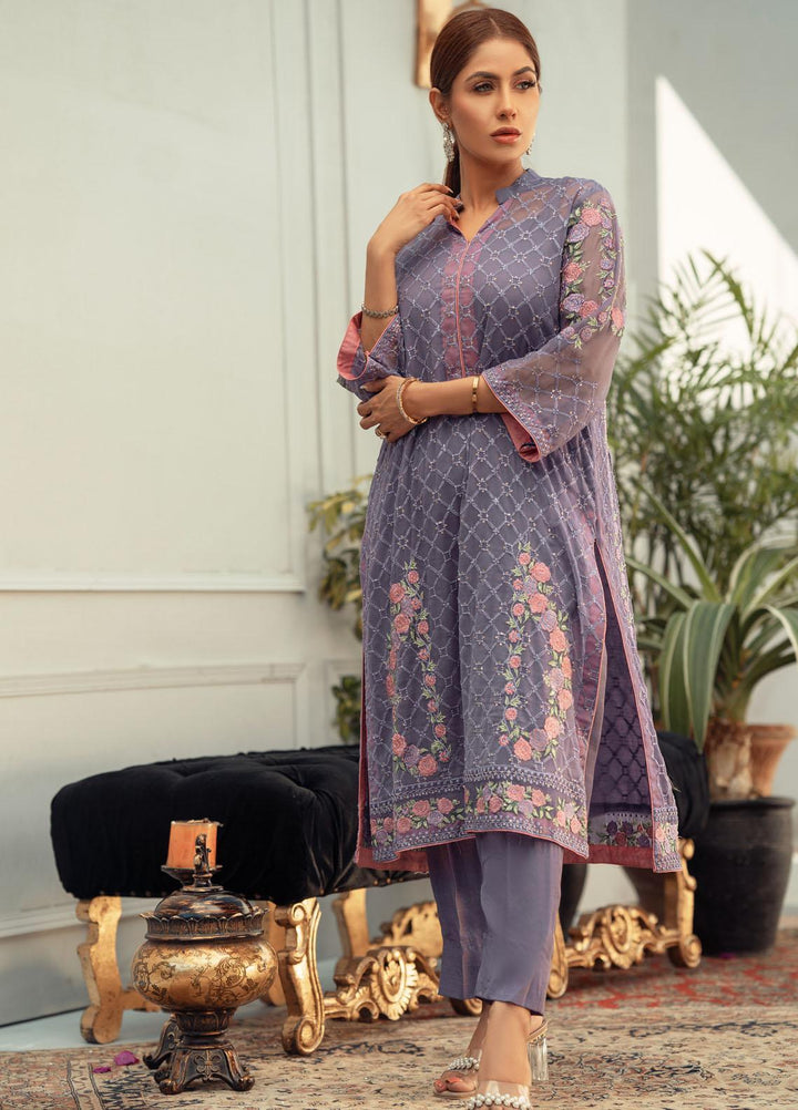 Fascino Embroidered Chiffon Suits Unstitched 3 Piece FN22F BLUSHING BEAUTY - Festive Collection
