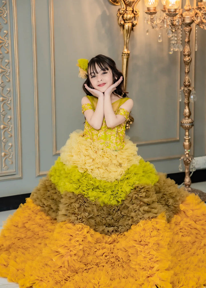 Fashion With Style Hub Pret Plain Net 1 Piece Mint Marvel Frock